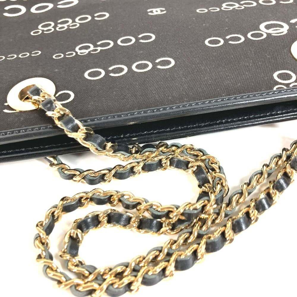 CHANEL Vintage Black Leather Logo Shoulder Bag - Picture 8 of 12